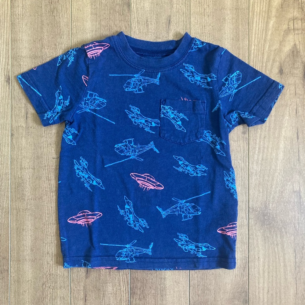 Kids 3T Blue Aircraft Tee